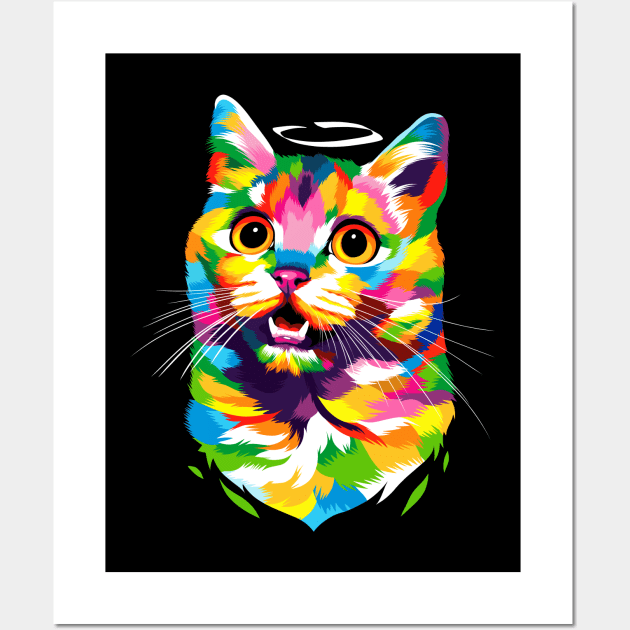 Angel Cute Cat Pop Art Wall Art by godansz